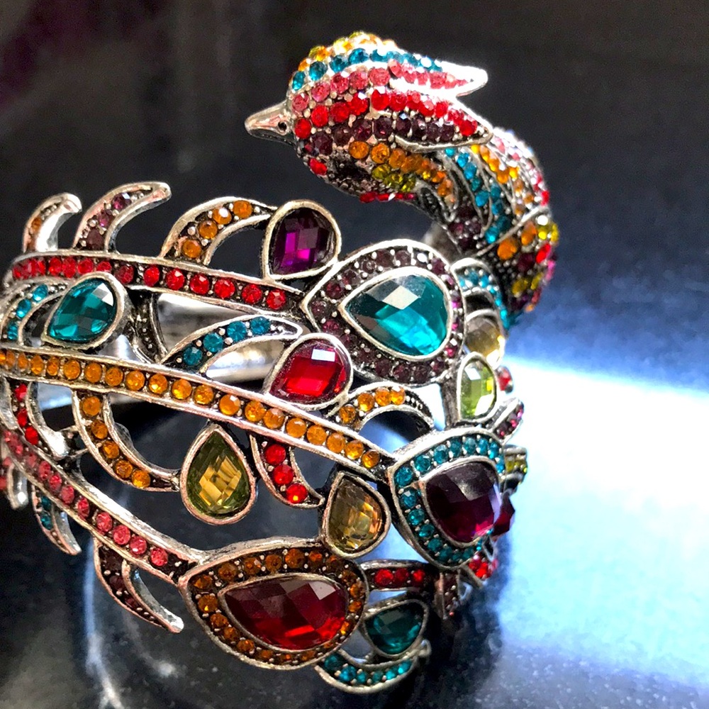 Peacock cuff bracelet